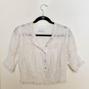 Urban Outfitters white romantic crop top